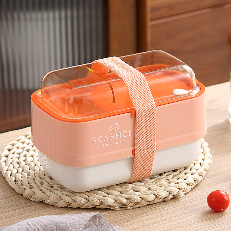 INS Internet Celebrity Foldable Double Layer Lunch Box Microwave Bento Box Office Lunch Box Student Compression Bento Box