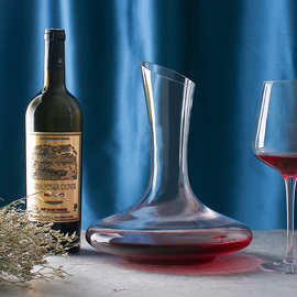 厂家水晶玻璃醒酒器斜口大肚冷切口倒酒器红酒酒具9001型号批发