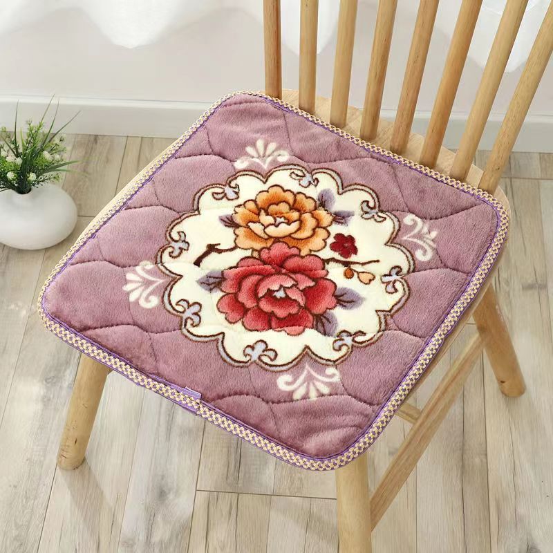 Winter Warm Thickened Fleece Butt Seat Cushions Non-Slip Chair Cushion Household Sofa Dining Table and Chair Stool Chair Cushion Wholesale