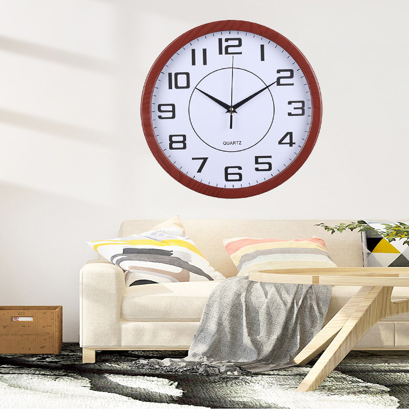 SOURCE Factory 12-Inch Plastic Wall Clock round Simple Clock Living Room Wall Clocks Printable Logo Wall Clock Wholesale