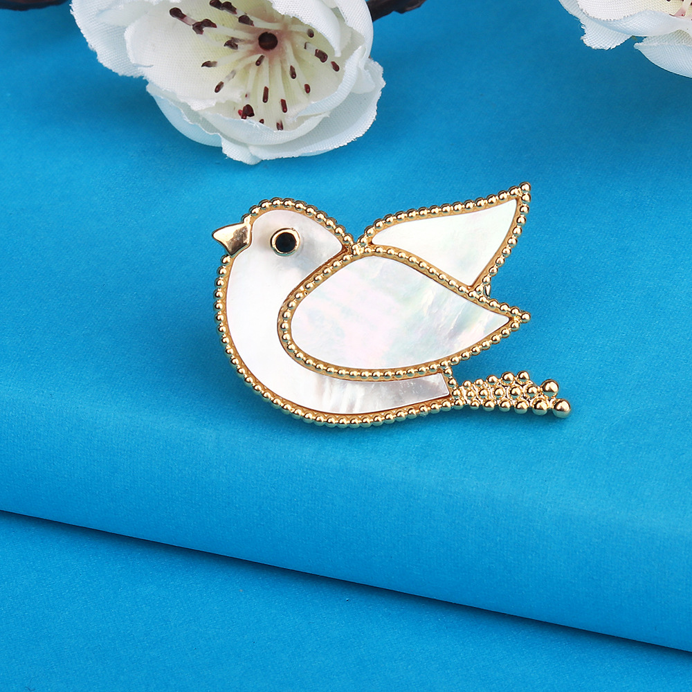 和平鸽贝壳胸针高级领针高档胸花气质别针西装配饰领花韩版衣饰