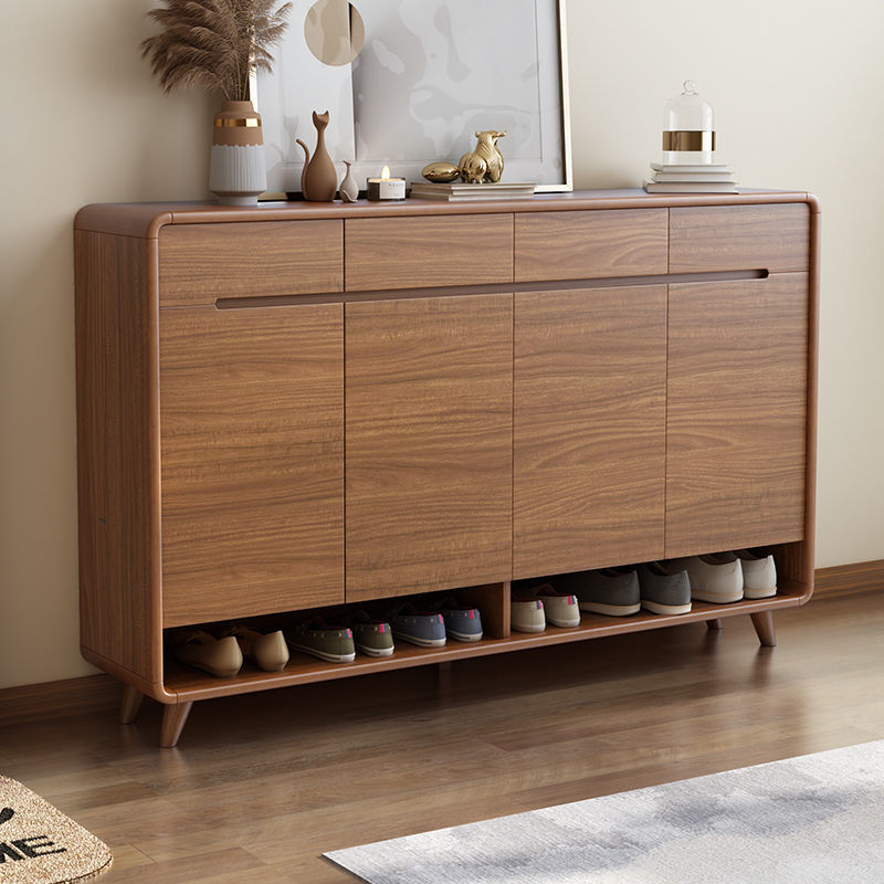 入户鞋柜进门客厅玄关柜家用门口新中式实木框北欧收纳储物柜鞋