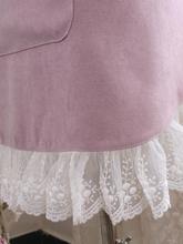 IYR72022新款粉色兔子蕾丝花边围裙家用厨房防污清洁罩衣有袖工作