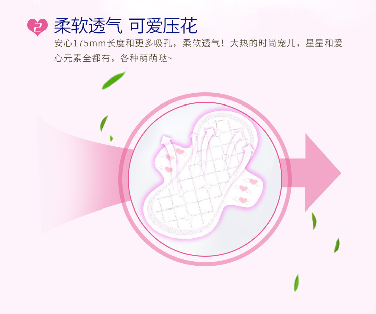 小翅膀18片卫生护垫长度175包装规格18片装包装形式日用量少型型号