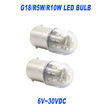 B15LED设备信号灯警示灯G18 6V12V24V 48V LED汽车电动车灯泡