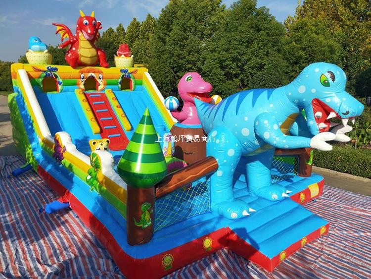 室外充气城堡蹦蹦床游乐场厂家滑梯战队空气气垫玩具大型儿童恐龙