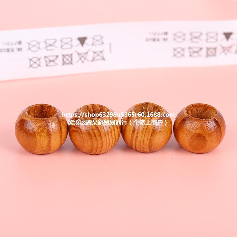 松木上油珠12-35mm大孔圆珠木珠散珠子diy手工佛珠手链项链箱包