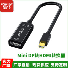 晶华厂家Mini DP转HDMI高清4K转换器 3D免驱 镀金头 兼容雷电接口