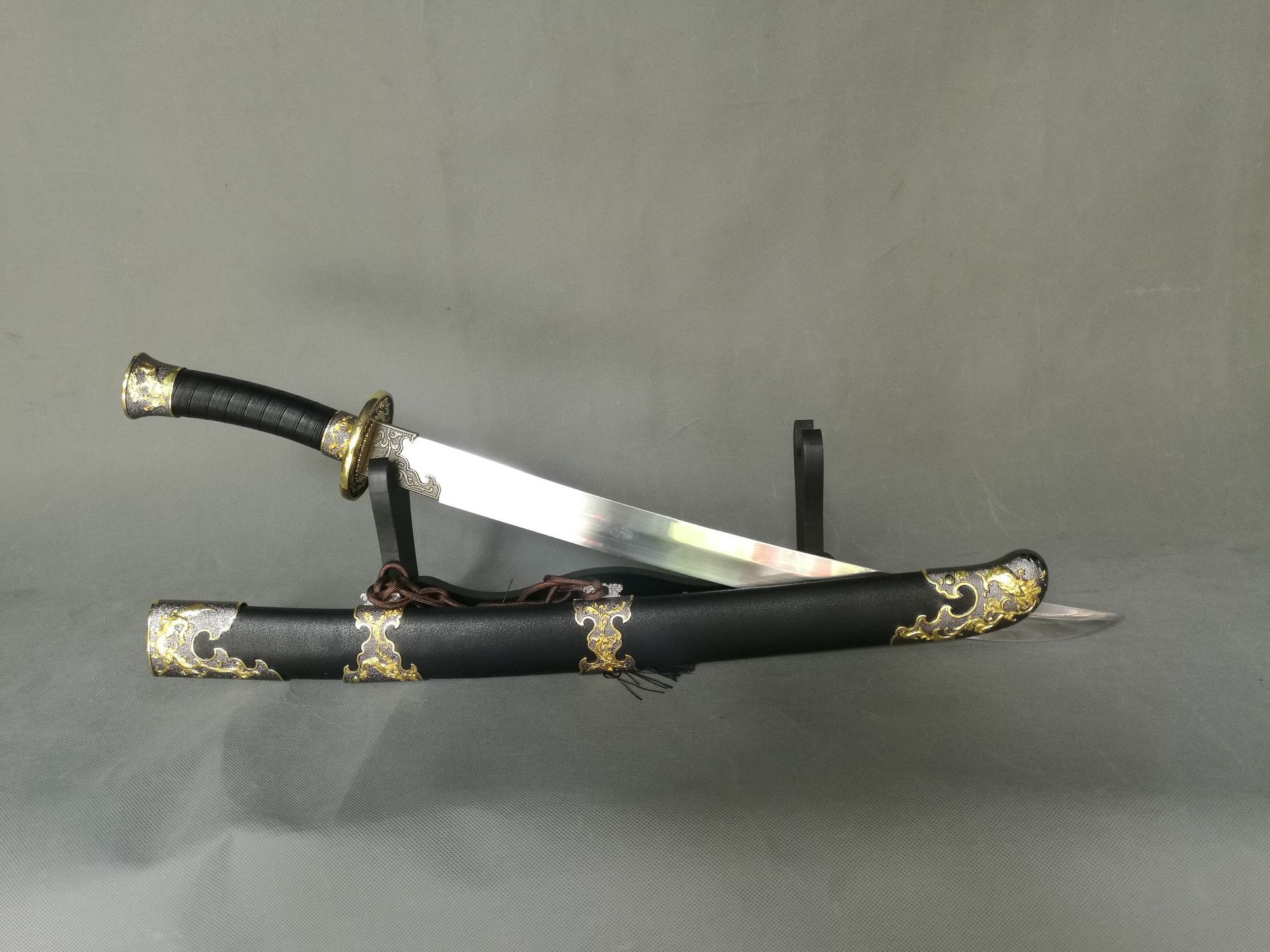 龙泉市刀宝剑 hk708双色凤凰清刀 不锈钢 镇宅 未开刃