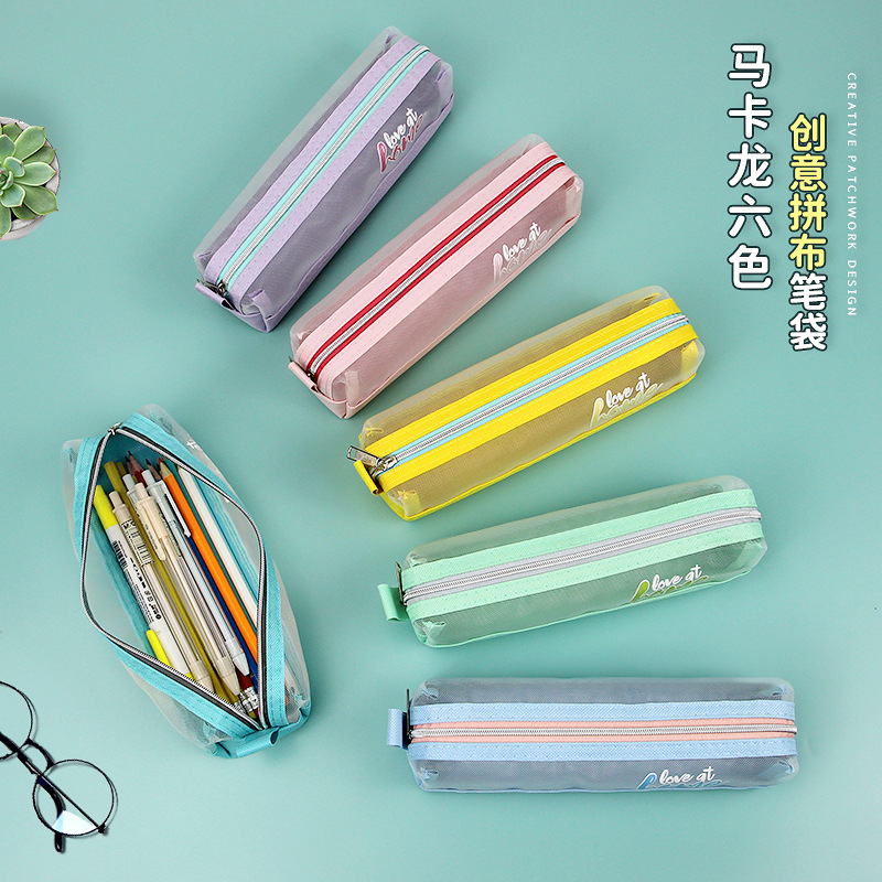 Pencil Case Simple Ins Style Small Fresh Pencil Case Stationery Box Large Capacity High School Student Junior High School Student Pencil Case Boys