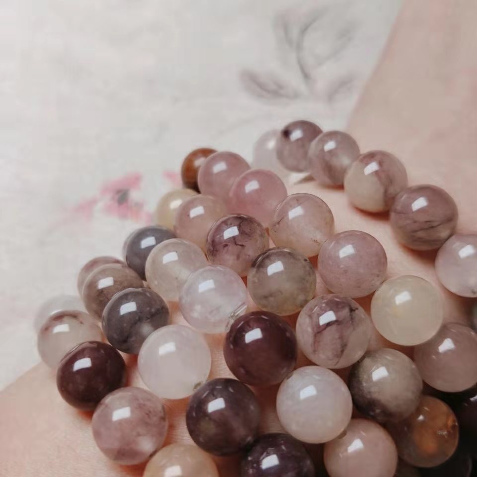 天然紫罗兰手链冰透款金丝玉紫罗兰手串手链玉石玉器礼品直播供货