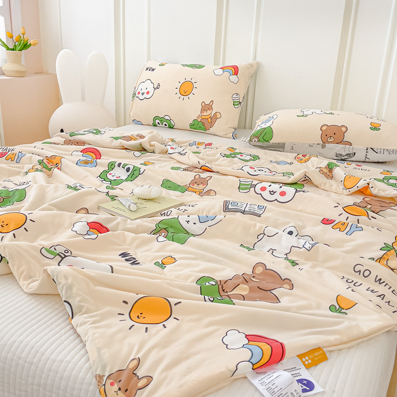 Class a Maternal and Child Summer Blanket Children's Knitted Cotton Nap Quilt Double Air Conditioning Duvet Machine Washable Summer Quilt Wholesale