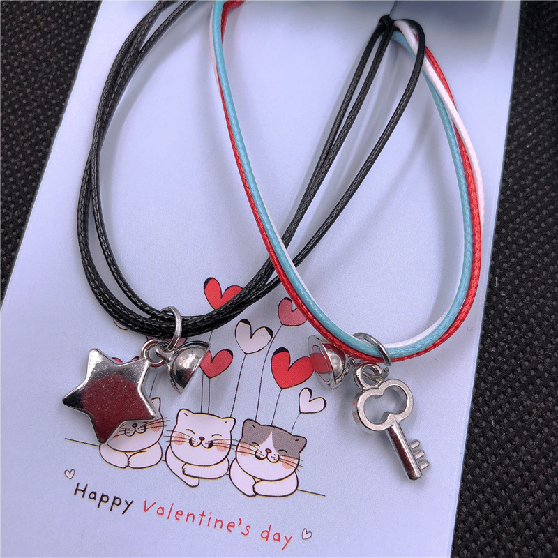 新款磁铁相吸情侣闺蜜手链二人学生简约手绳小礼品2元店货源