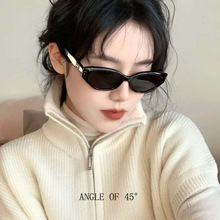 韩版复古太阳镜 2023新款韩版GM小框墨镜女 网红多边形不规则眼镜