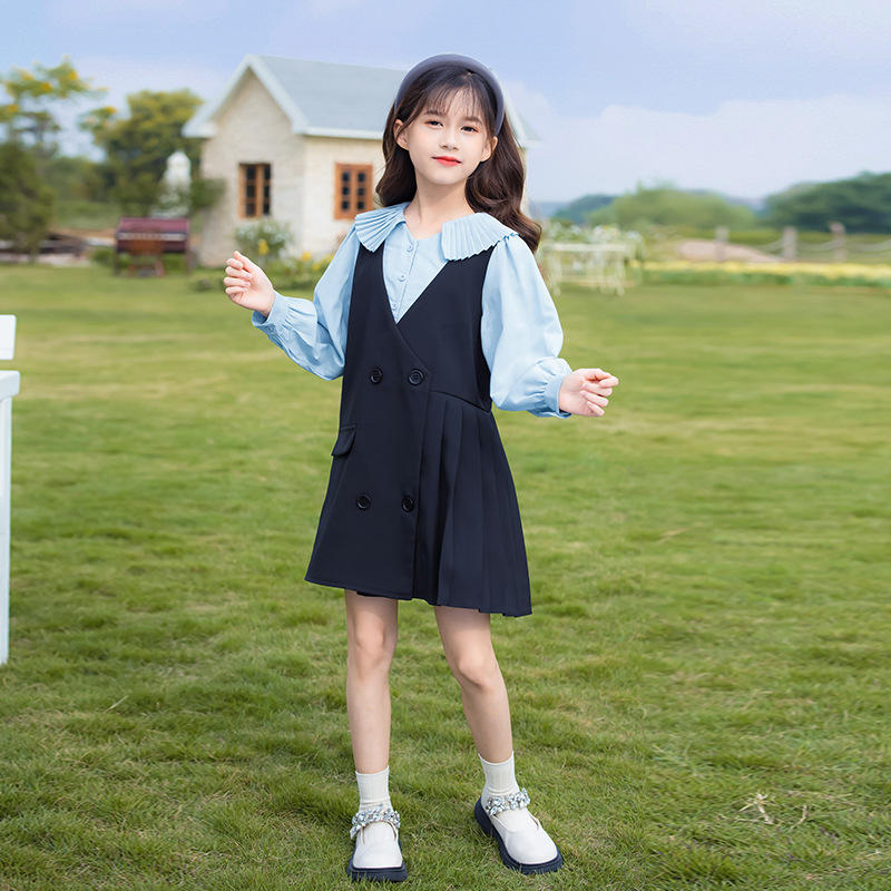 女童春装连衣裙10中大童女装春秋装12小学生女孩洋气公主裙子15岁