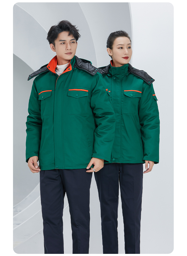 冬季工作服棉衣男加厚园林绿化物业保洁服公路养护绿色劳保服棉袄