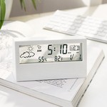 跨境LCD天气时钟电子温湿度计闹钟创意电子数显多功能白光2158