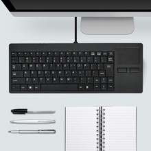 USB有线触摸板超薄一体静音鼠标键盘85键内置HUB工业商务办公专业