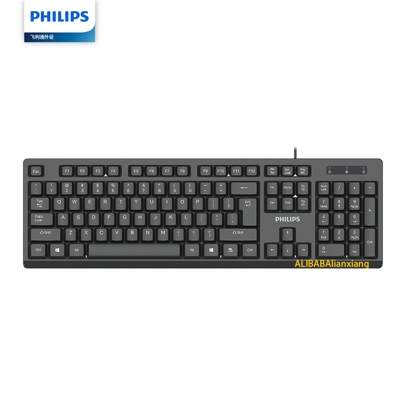 飞利浦键盘104键标准办公薄膜键盘家用spk6334正品