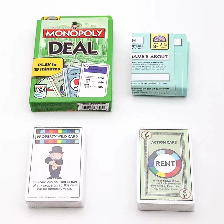 Party Leisure Card Board Game/Real Estate Tycoon Card Trading Game/Monopoly Card Desktop Game