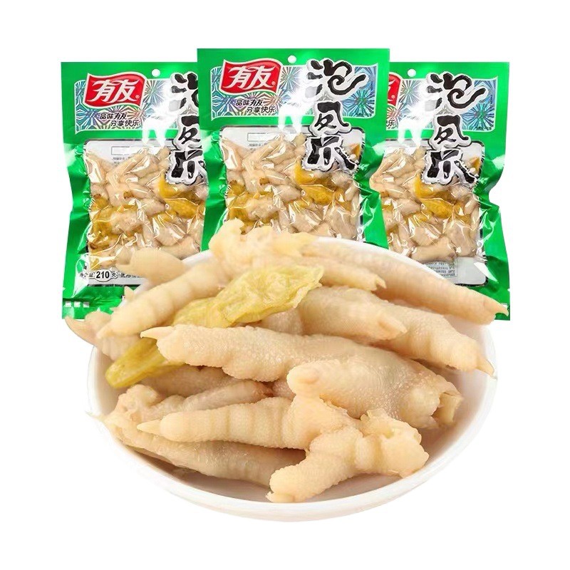 有友山椒味泡椒凤爪80g整箱泡鸡爪重庆特色小吃好货休闲零食