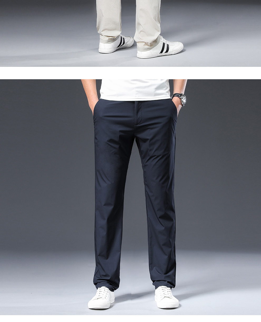 冰丝休闲裤男2021夏季新款直筒裤宽松轻商务西裤坠感男裤薄款长裤