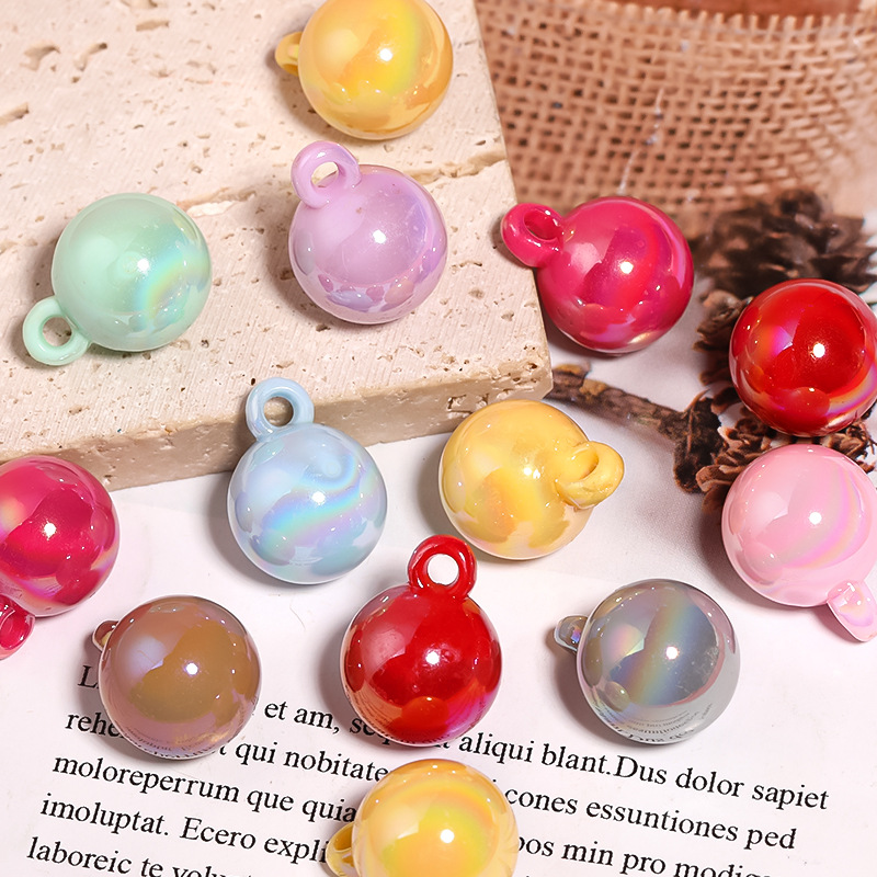 A Variety of Acrylic Hanging Hole Beads Solid Color round Beads Colorful Square Beads DIY Pendant Ornaments Accessories Beaded Loose Beads Wholesale