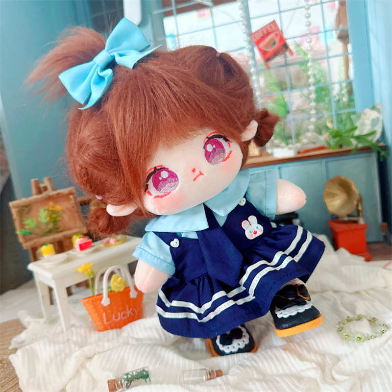 棉花娃娃20cm厘米娃衣服明星公仔正常体胖胖体甜蜜追踪制服裙子