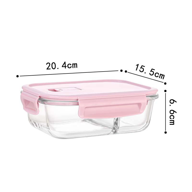 Insulated Glass Lunch Box Heat-Resistant Glass Crisper Bento Box Ins Kitchen Tableware Student Fruit Lunch Box Girl