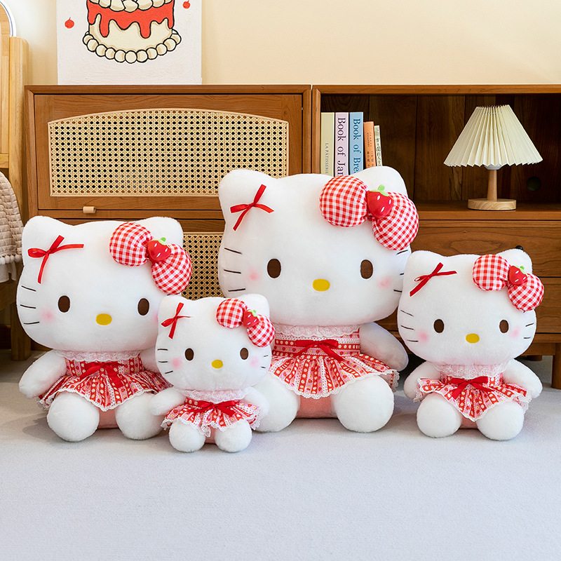 新款hello kitty公仔哈喽kitty猫kt猫凯蒂猫娃娃毛绒玩具女生玩偶