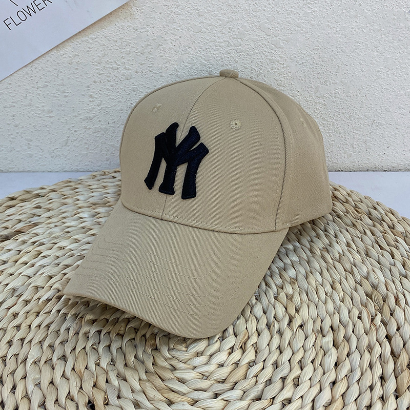 春夏新款棒球帽男女同款外贸韩版字母my硬顶鸭舌帽纯棉运动帽子