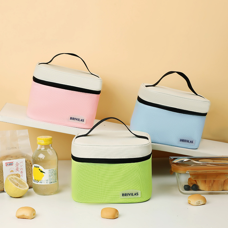 new dopamine small square lunch bag color matching fashion fresh ice pack outdoor picnic bag work with rice insulated bag