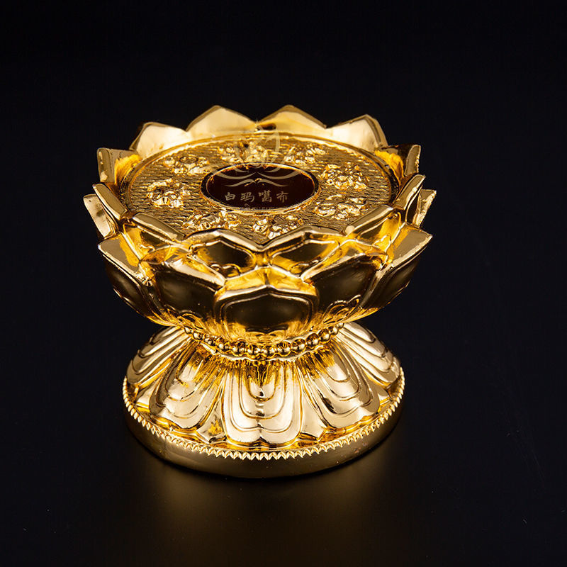 彩绘嘛呢八吉祥手摇转经轮底座莲花座转经筒莲花底座法器转经桶