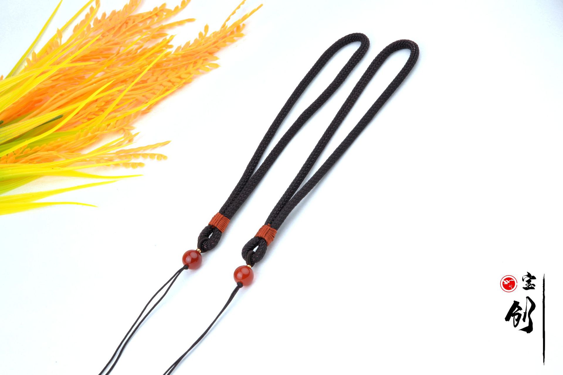 转运珠手工编绳手把件绳文玩手把绳蜜蜡玉佩防丢手拿玉珠挂绳批发