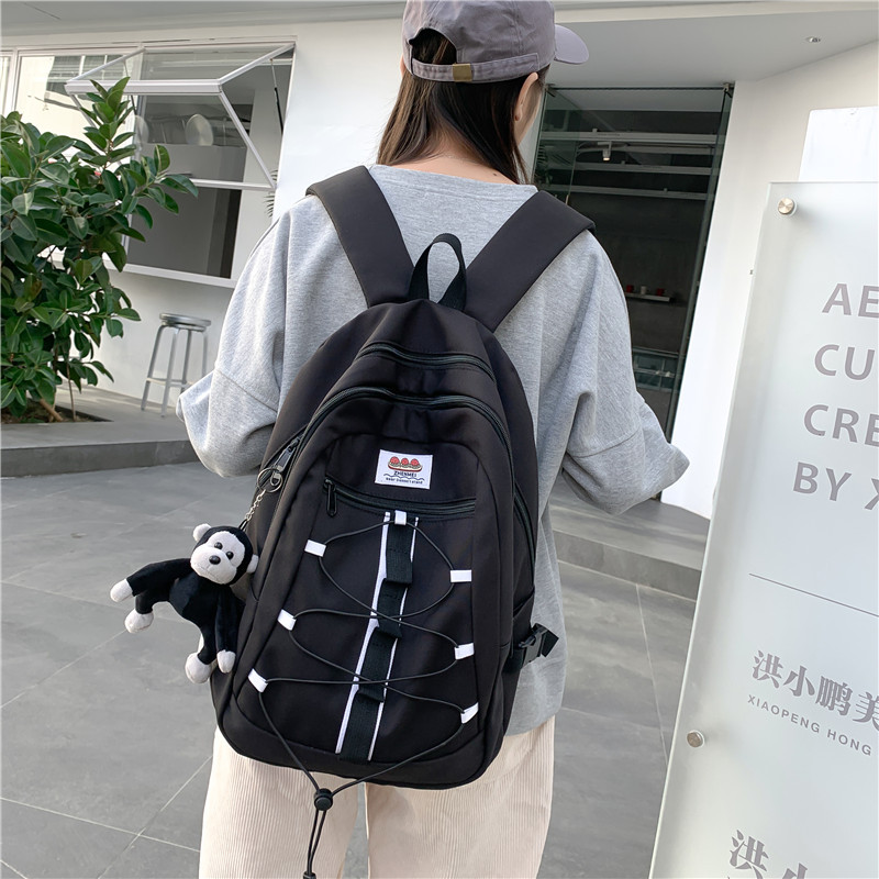 Schoolbag Female Ins Korean Harajuku High School Student Large-Capacity Backpack Japanese Girl Junior High School Student Travel Backpack