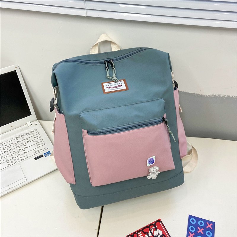 Cross-Border Trendy 2022 New Backpack Women's Nylon Cloth Waterproof Primary School Student Backpack Large Capacity Men's Schoolbag