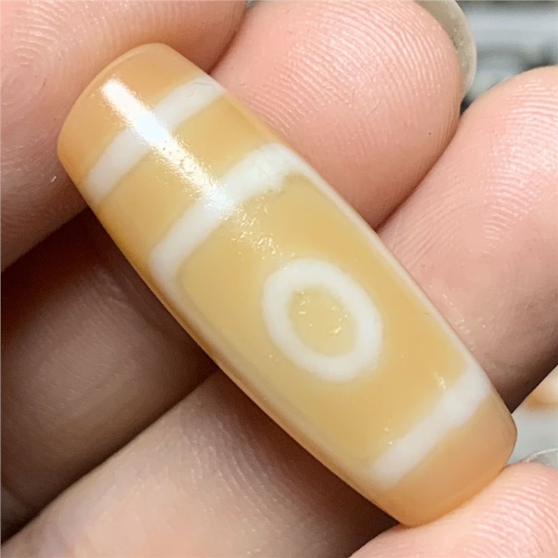 一物一图 老料玛瑙高油橘料全玉化两眼天珠吊坠文玩28*10.