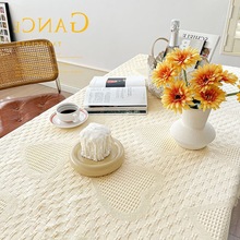 白色桌布法式奶油风蕾丝风茶几盖布日式感客厅长方形餐桌布