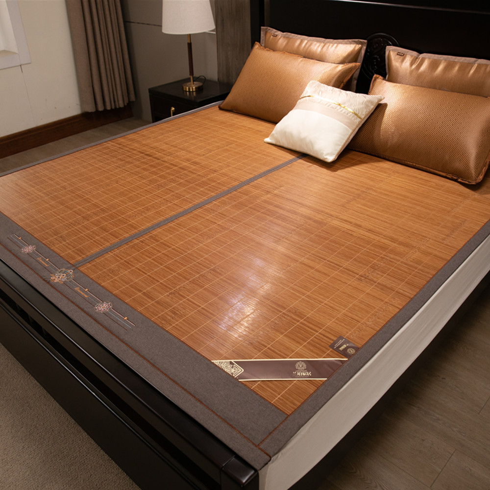 夏天凉席竹席1.8米床双面可折叠碳化竹凉席 精品大包边藤席席批发