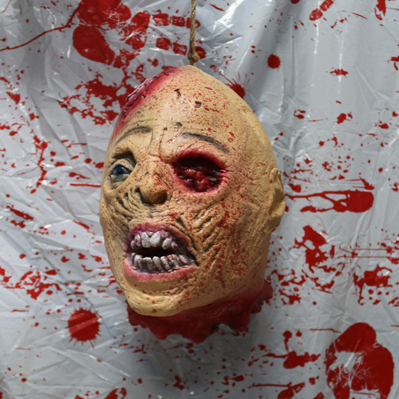 鬼屋恐怖装饰挂件鬼头吓人万圣节断头鬼死人头密室逃脱假人头道具