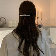 韩国复古珍珠发夹女网红侧边刘海夹子后脑勺弹簧夹顶夹一字夹发饰