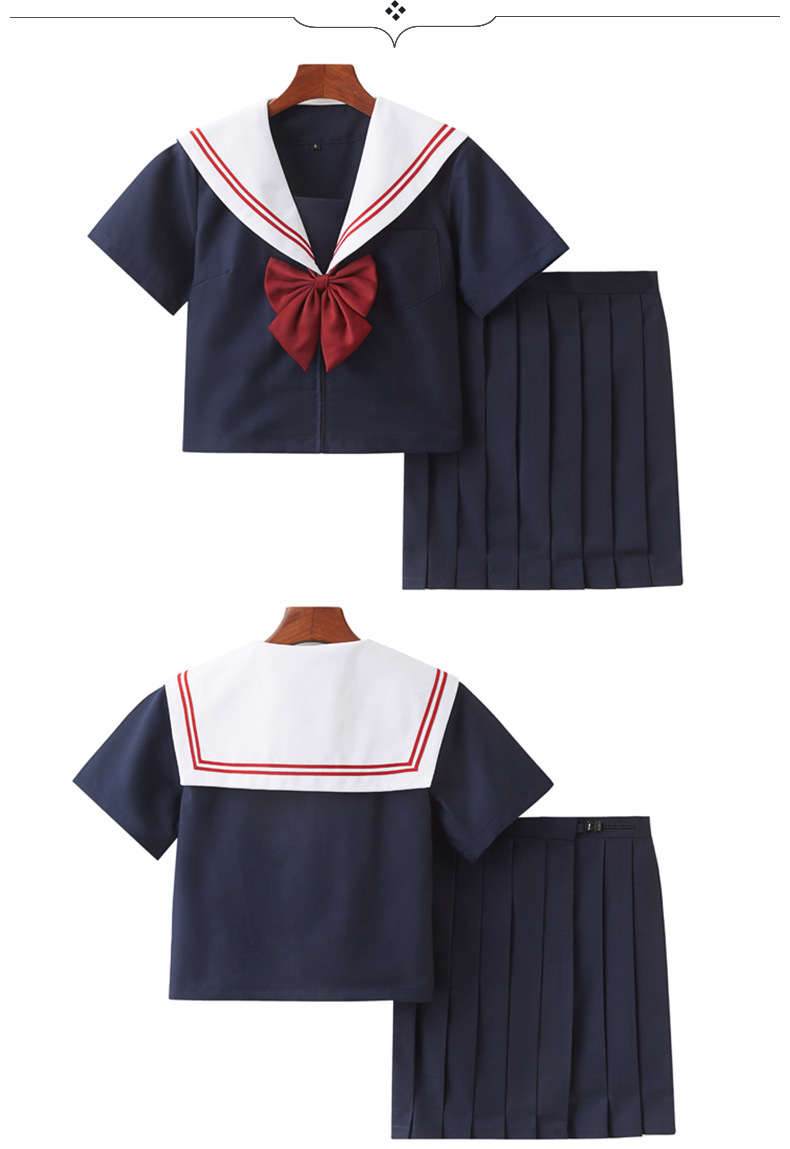 厂家直供 日系jk制服正统基础款白领红二本套装班服学院风水手服