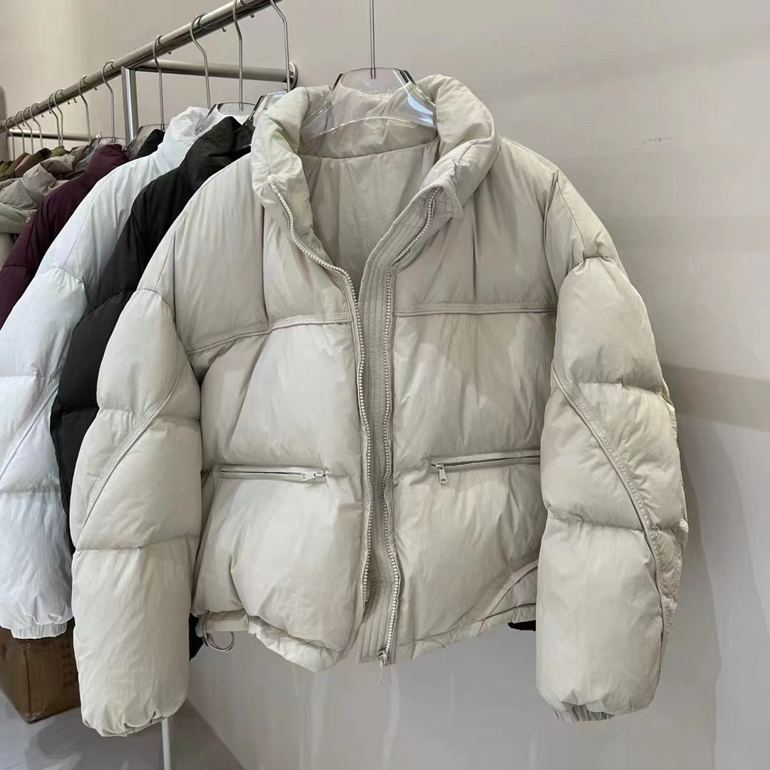 欧货2024冬季女装羽绒服加厚面包服立领短款时尚白鸭绒保暖外套韩