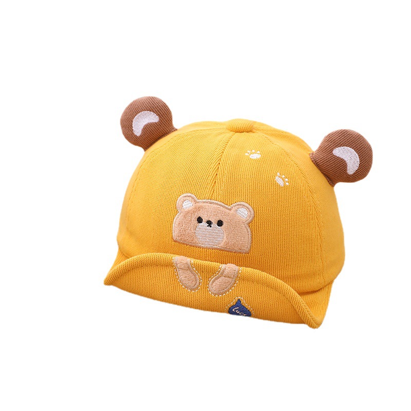 Autumn and Winter Cute Cartoon Bear Hat New Thickened Warm Soft Brim Baseball Cap Flanging Children's Hat Wholesale