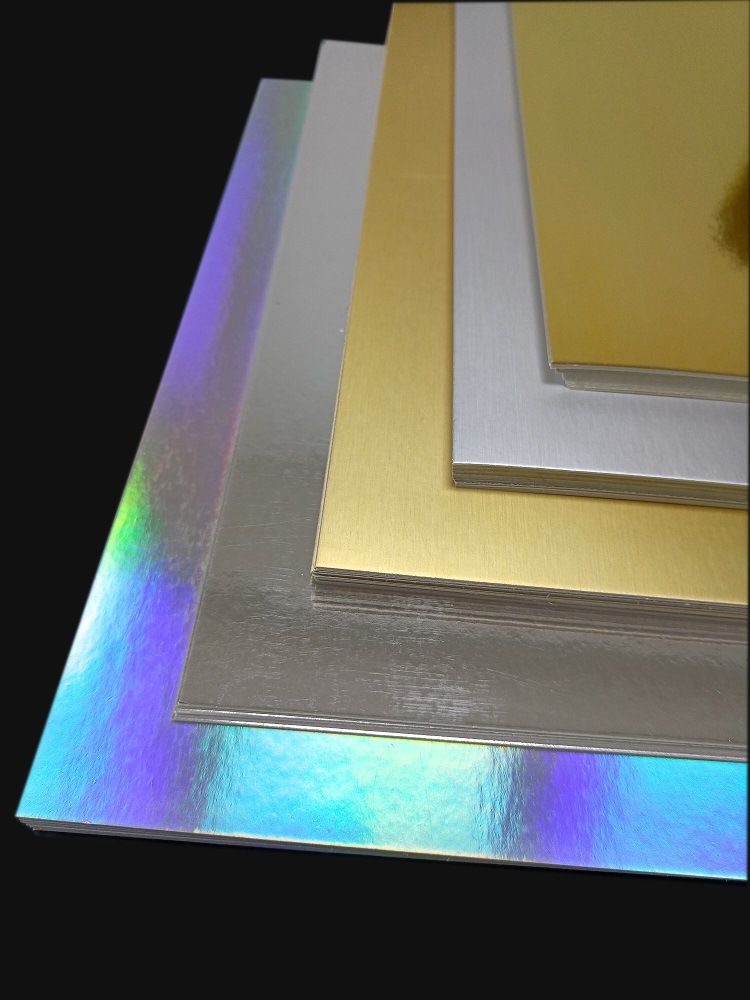 金银铝箔卡纸镭射亮金亮银金卡纸250g开反金色哑银铝箔闪亮特种纸