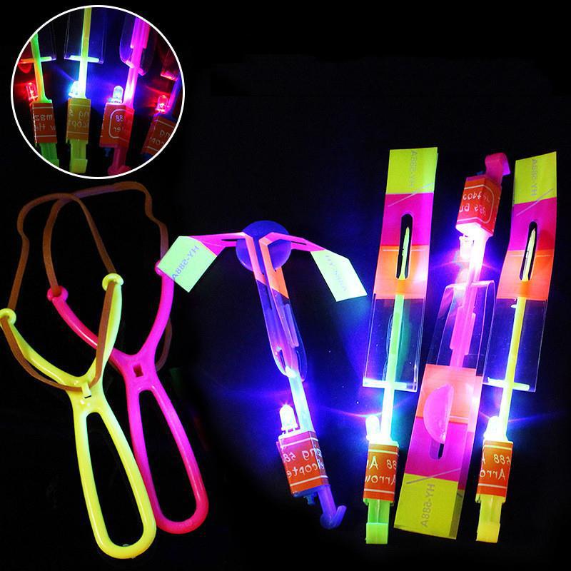 slingshot flying arrow children‘s toy light-emitting flying arrow double flash catapult flying rocket pushing night market small toy