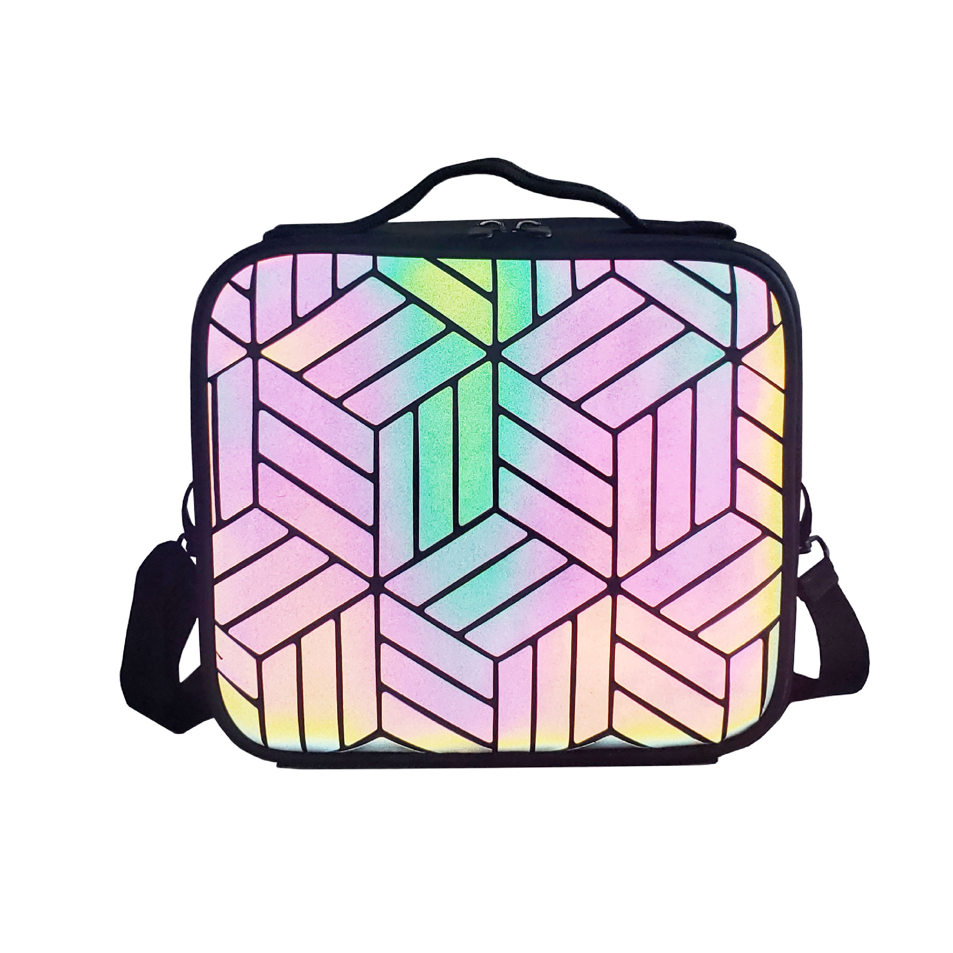 2022 Bag Net Red Cosmetic Bag Geometric Luminous Diamond Pattern Bag Shoulder Crossbody Storage Bag Cross-Border Bag