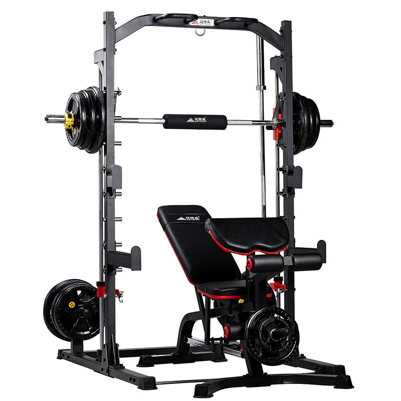 深蹲卧推架史密斯机综合训练器家用举重床自由组合力量健身器材