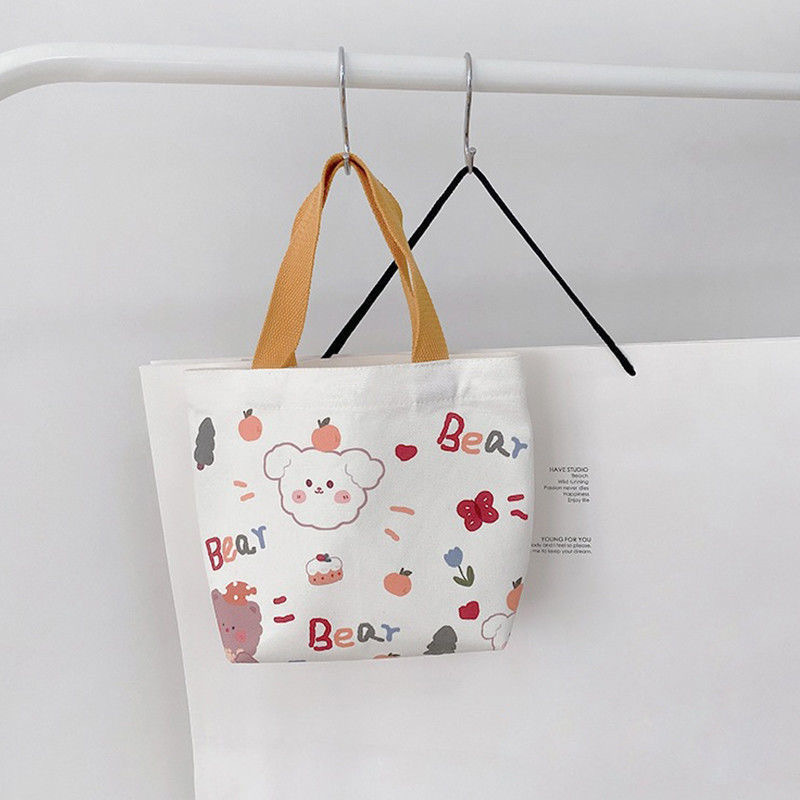 Canvas Bag Customized Wholesale in Stock Student Cute Tote Shoulder Tote Children's Bag Ins Messenger Bag