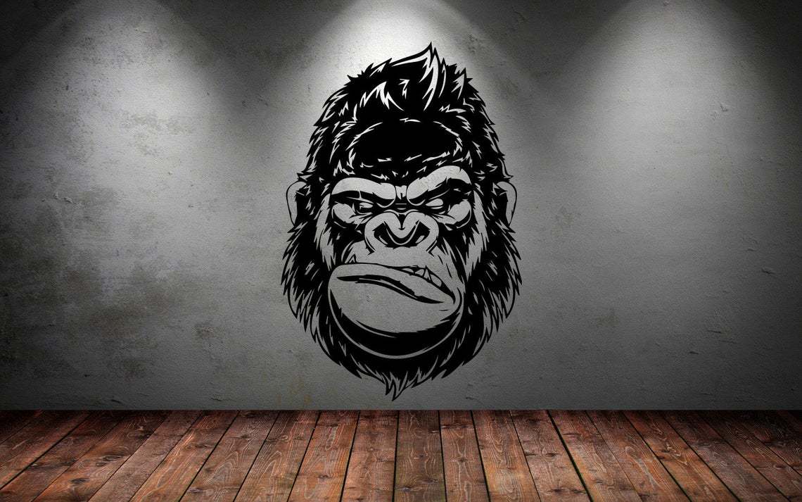 chimpanzees猩猩动物头像墙贴花wall decor跨境亚马逊ebaydw11153